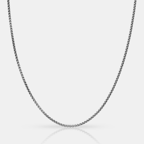 Ronde Box Ketting (Zilver) 2mm