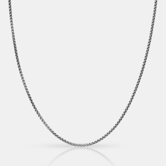 Ronde Box Ketting (Zilver) 2mm