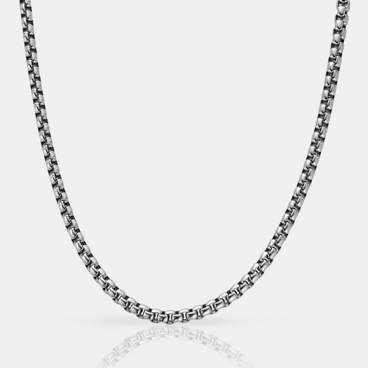 Ronde Box Ketting (Zilver) 5mm