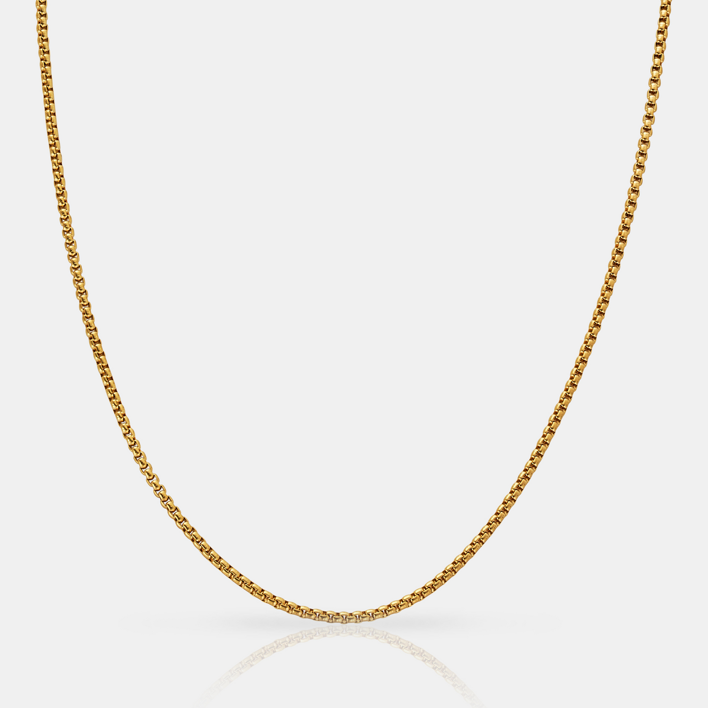 Ronde Box Ketting (Goud) 2mm