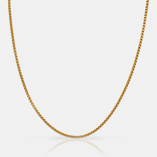 Ronde Box Ketting (Goud) 2mm
