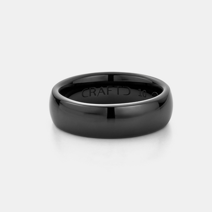 Ronde Ring (Zwart) 7mm | Sterling Zilver