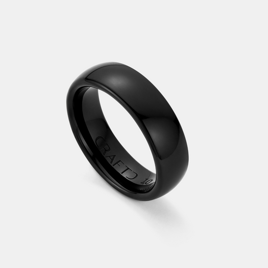 Ronde Ring (Zwart) 7mm | Sterling Zilver