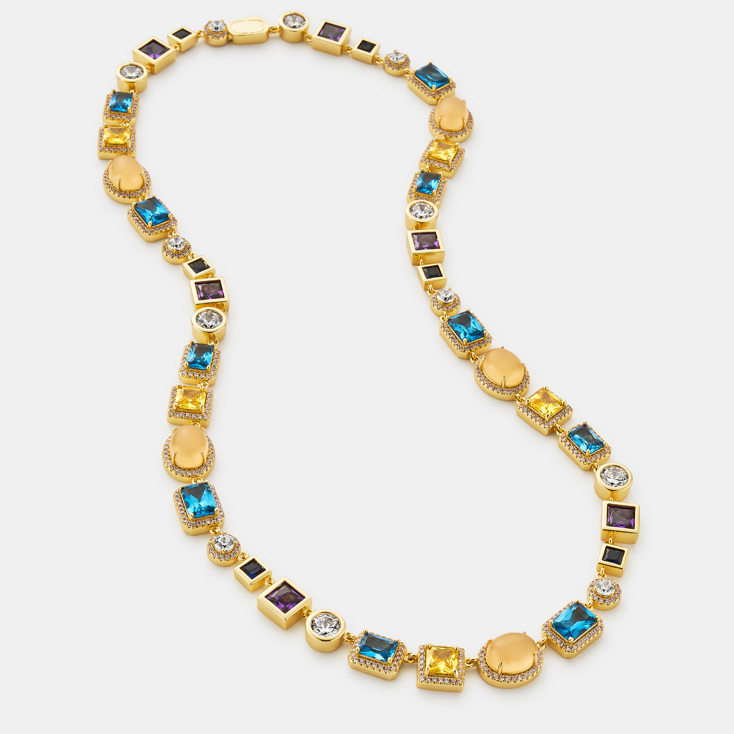 Saffier Edelsteen Ketting (Goud)