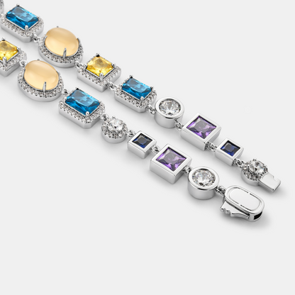 Saffier Edelsteen Ketting (Zilver)