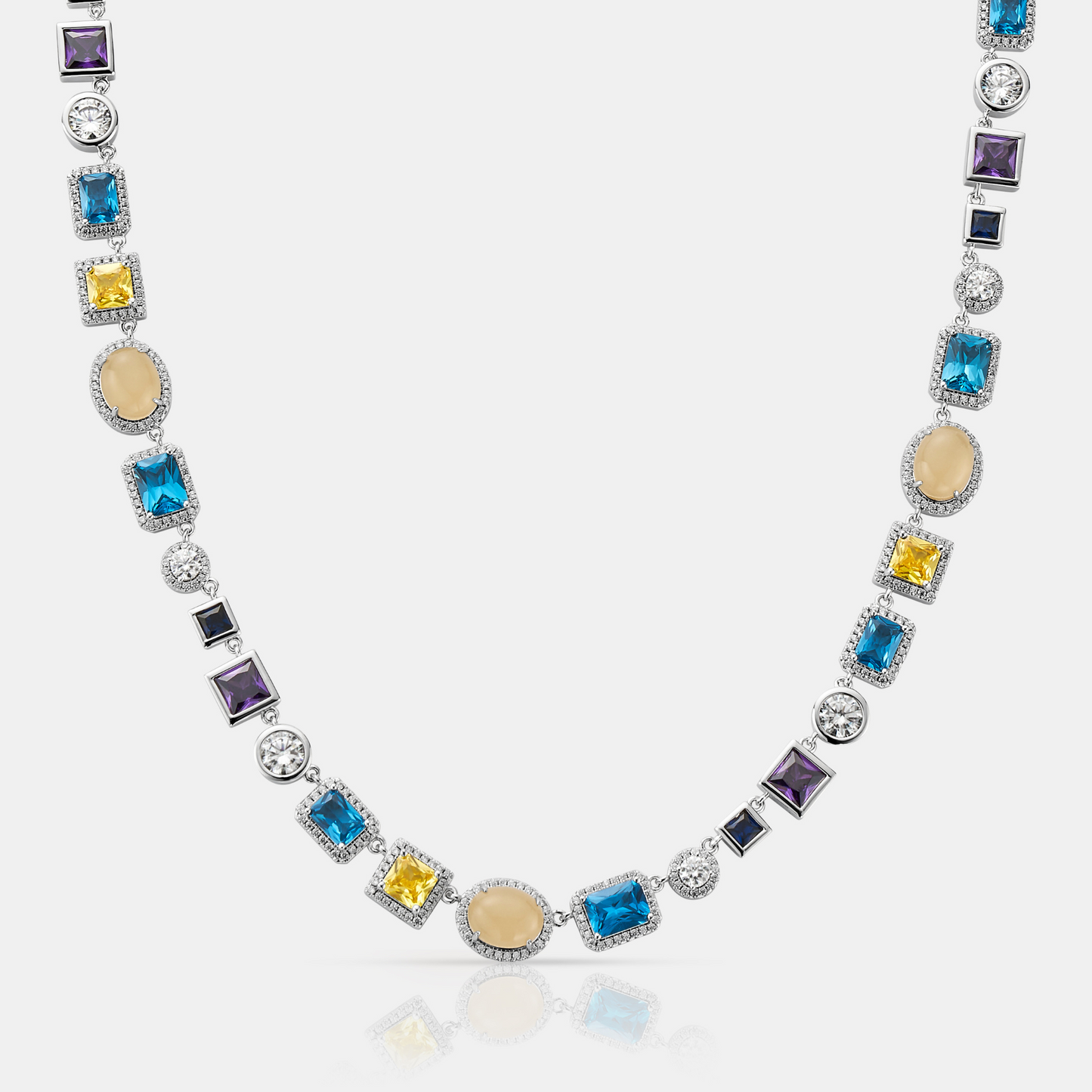 Saffier Edelsteen Ketting (Zilver)