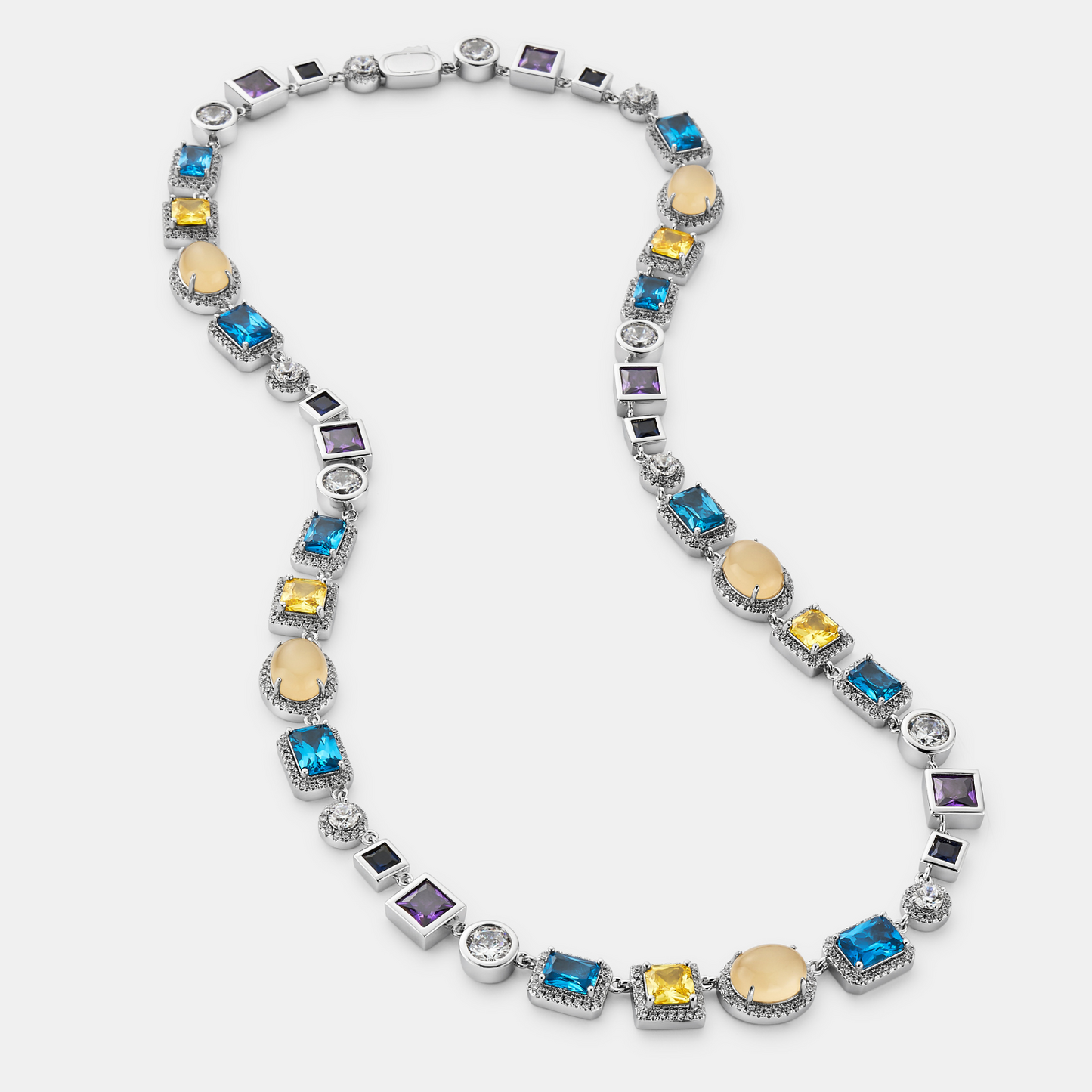 Saffier Edelsteen Ketting (Zilver)