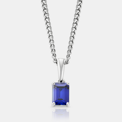 Saffier Hanger (Zilver)