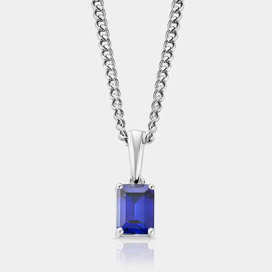 Saffier Hanger (Zilver)