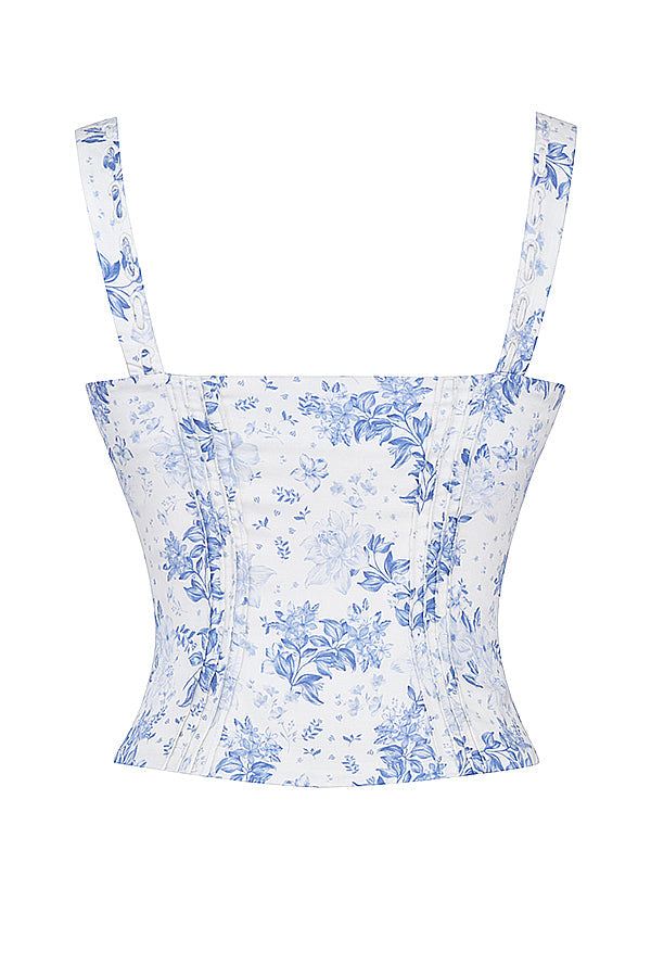 Corset Floral Mariah - Blauw
