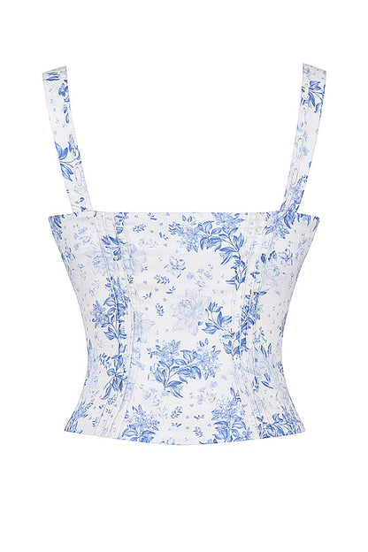 Corset Floral Mariah - Blauw