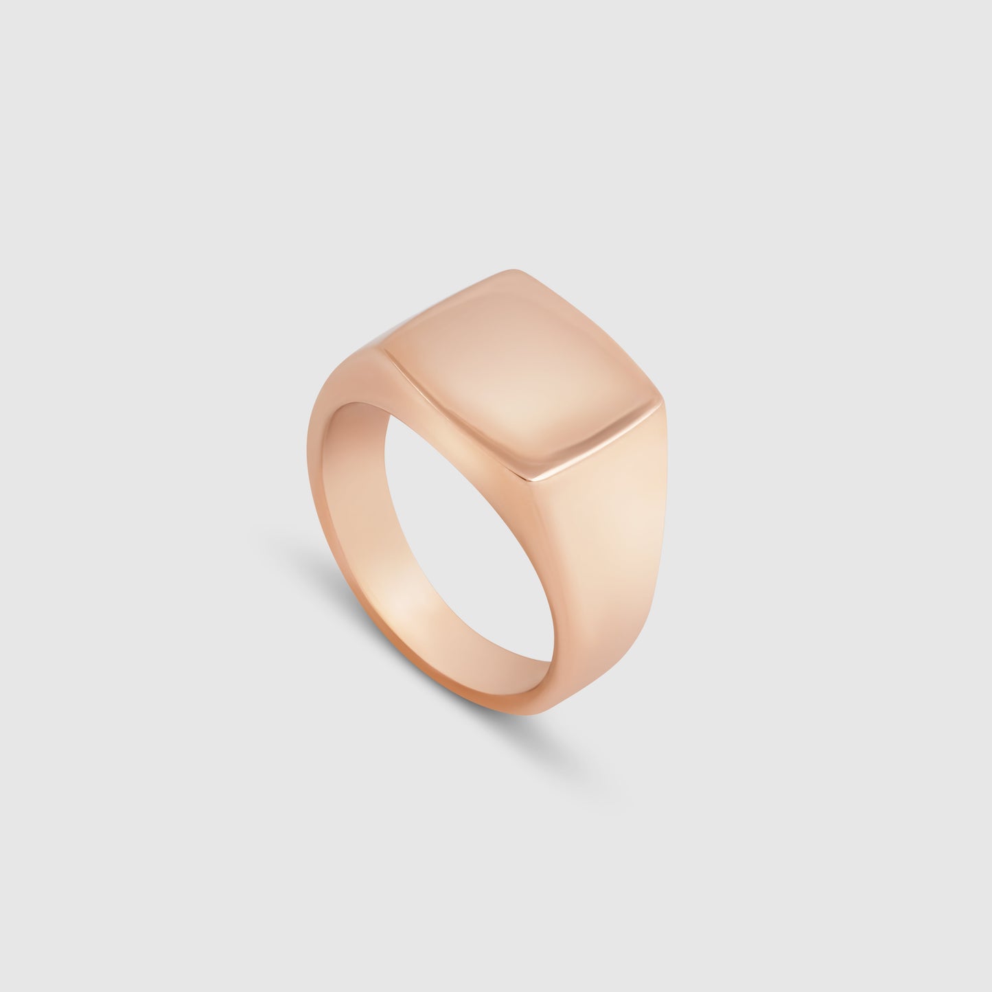 Vierkante Signet Ring (Roze Goud)