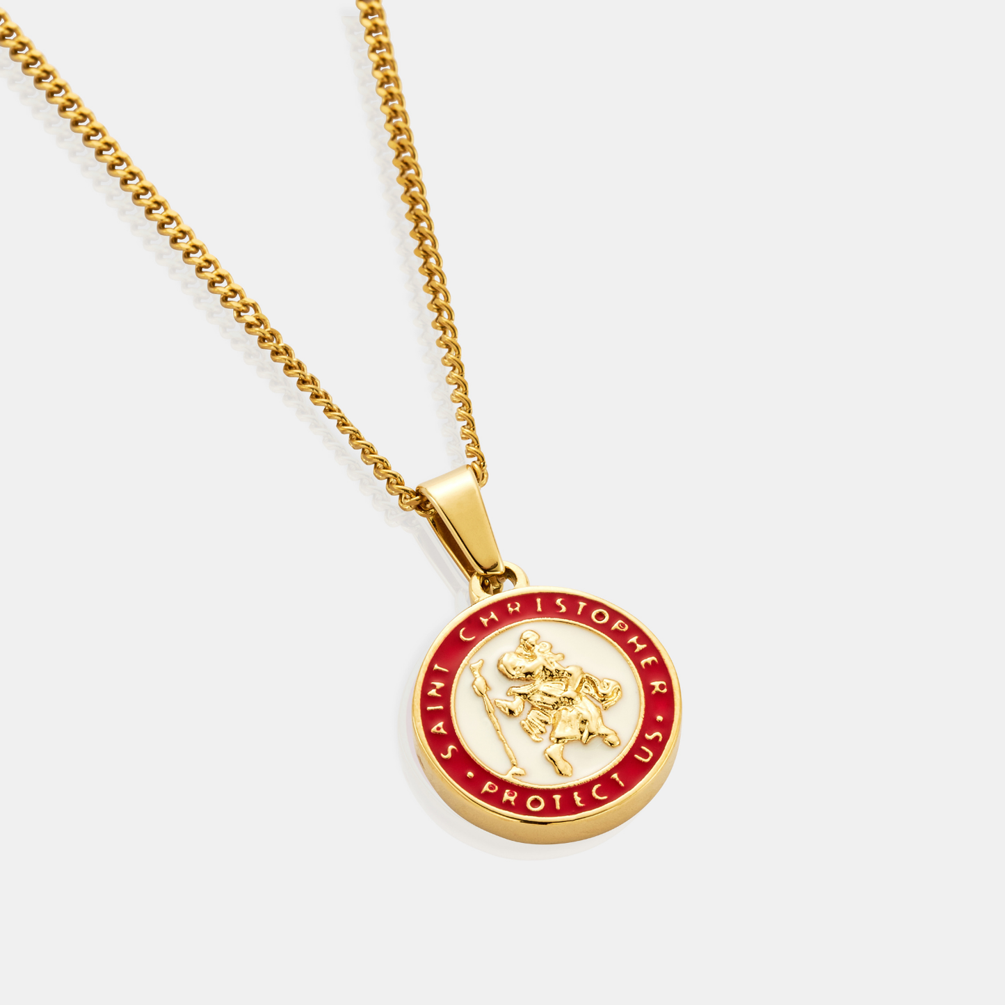 Emaille Sint Christophorus (Goud)