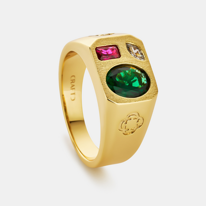 Drie Steen Ring (Goud)