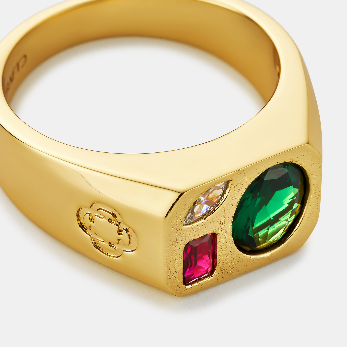 Drie Steen Ring (Goud)