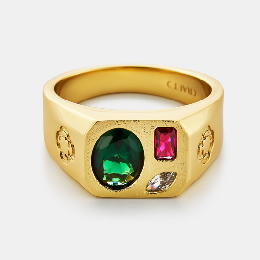 Drie Steen Ring (Goud)