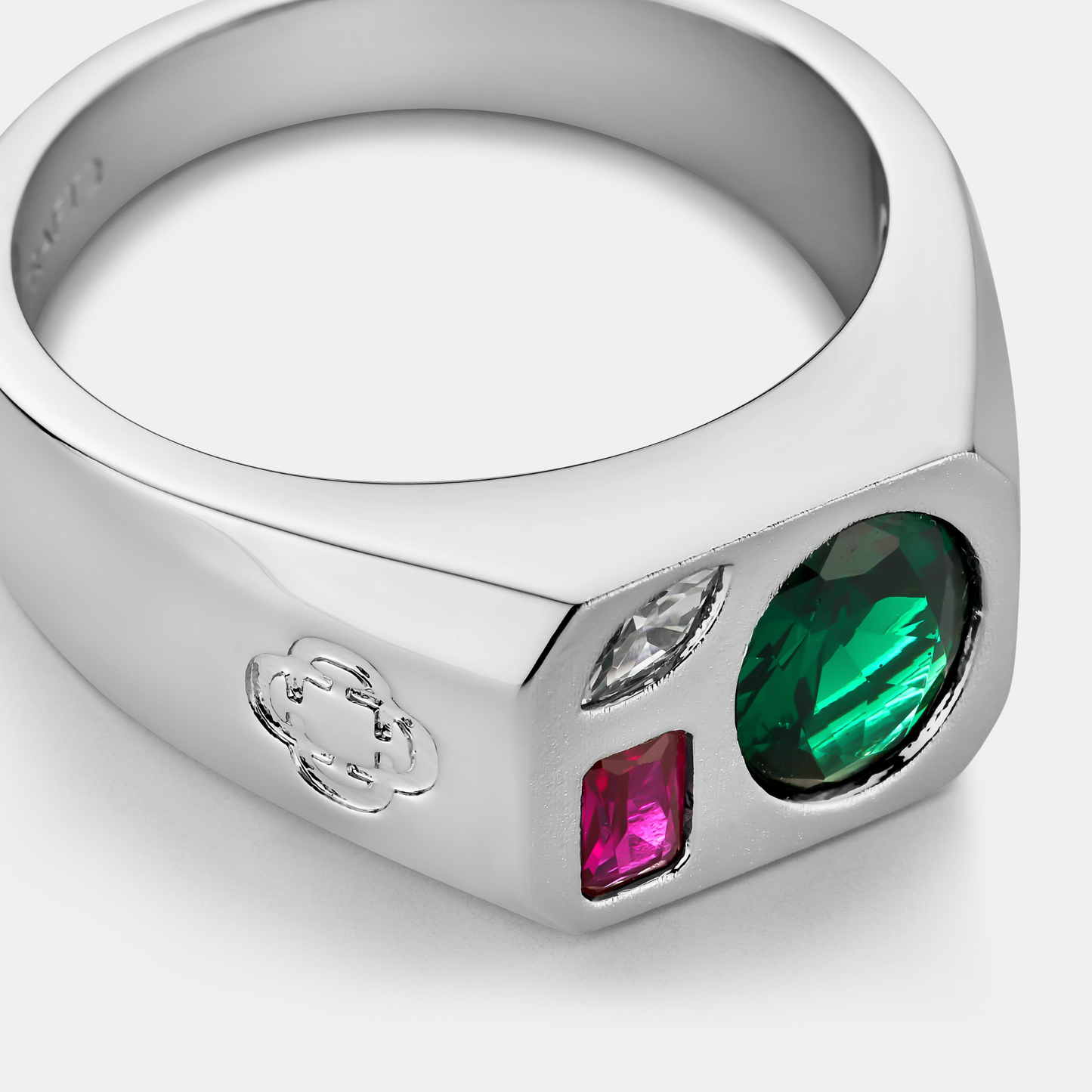 Tri Stone Ring (Zilver)