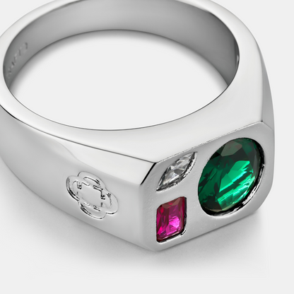 Tri Stone Ring (Zilver)