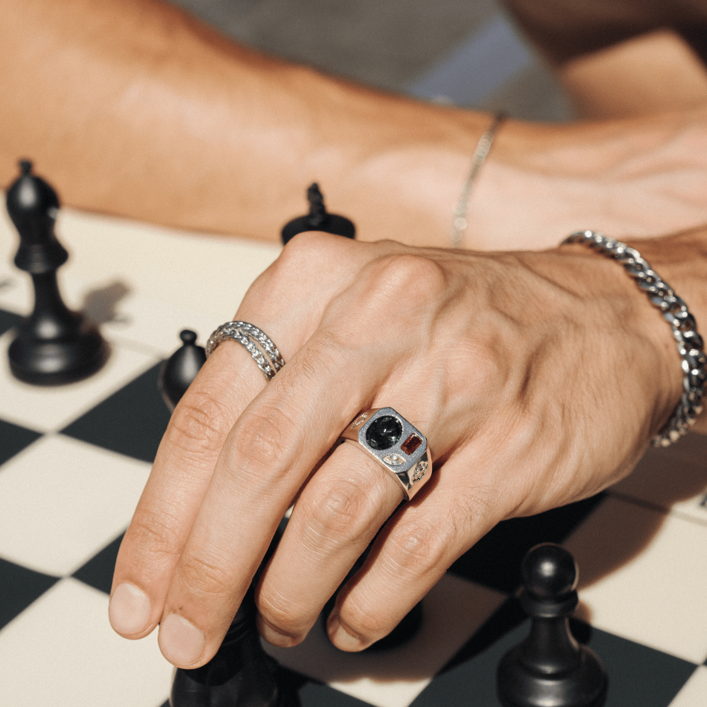 Tri Stone Ring (Zilver)